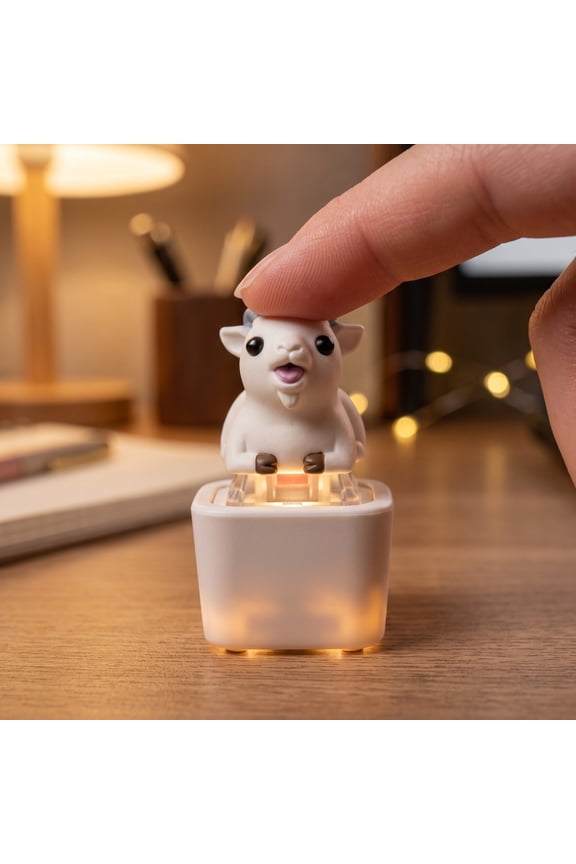 Squeaking Goat Keyboard Fidget Toys for Adults Rechargeable Keyboard Clicker Keychain with Scream Sound and LED Light for ASMR Desk Office Gag Gifts
