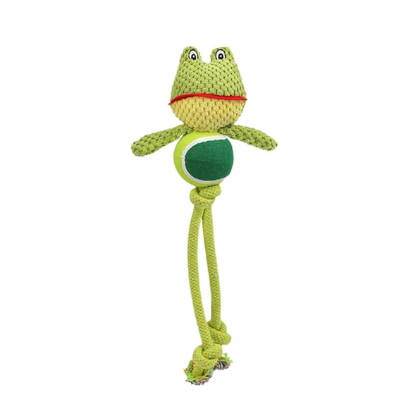 Squeaky Braided Frog Rope Dog Chew Toy Soft Plush Interactive Tug Toy Reduce Boredom for Small Medium Dogs Teeth Cleaning