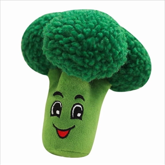Squeaky Broccoli Plush Dog Toy, Soft Durable Design
