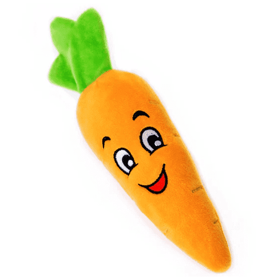 Glow Pups Squeaky Plush Dog Toy Carrots