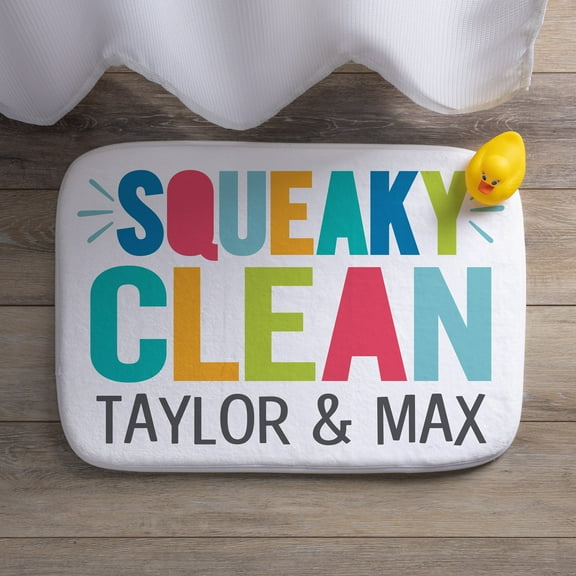 Squeaky Clean Personalized Bath Mat