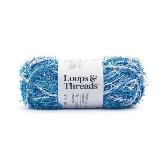 Squeaky Clean Prints Yarn by Loops & Threads - Yarn for Knitting - Crochet - Weaving - and Arts & Crafts - Waves - Polyester - 3 oz
