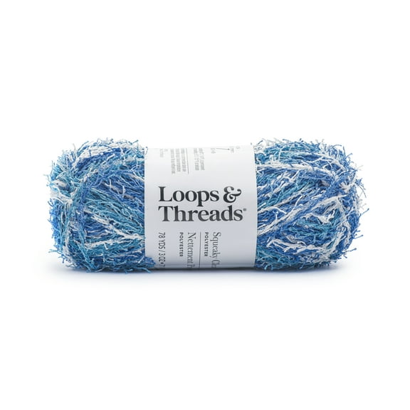 Squeaky Clean Prints Yarn by Loops & Threads - Yarn for Knitting - Crochet - Weaving - and Arts & Crafts - Waves - Polyester - 3 oz