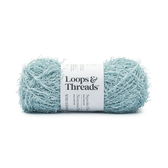 Squeaky Clean Solid Yarn by Loops & Threads - Yarn for Knitting - Crochet - Weaving - and Arts & Crafts - Blue - Polyester - 3.5 oz
