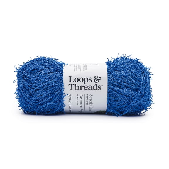 Squeaky Clean Solid Yarn by Loops & Threads - Yarn for Knitting - Crochet - Weaving - and Arts & Crafts - Blue - Polyester - 3.5 oz