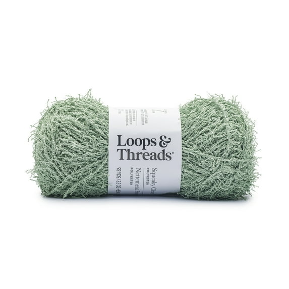 Squeaky Clean Solid Yarn by Loops & Threads - Yarn for Knitting - Crochet - Weaving - and Arts & Crafts - Green - Polyester - 3.5 oz
