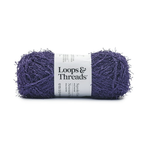 Squeaky Clean Solid Yarn by Loops & Threads - Yarn for Knitting - Crochet - Weaving - and Arts & Crafts - Purple - Polyester - 3.5 oz
