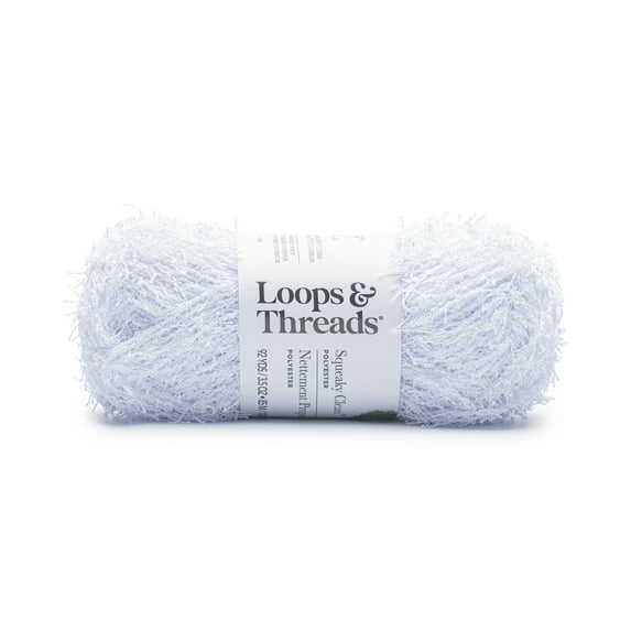 Squeaky Clean Solid Yarn by Loops & Threads - Yarn for Knitting - Crochet - Weaving - and Arts & Crafts - White - Polyester - 3.5 oz