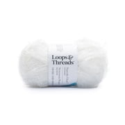 Squeaky Clean Sparkle Yarn by Loops & Threads - Yarn for Knitting - Crochet - Weaving - and Arts & Crafts - White - Polyester - 3 oz