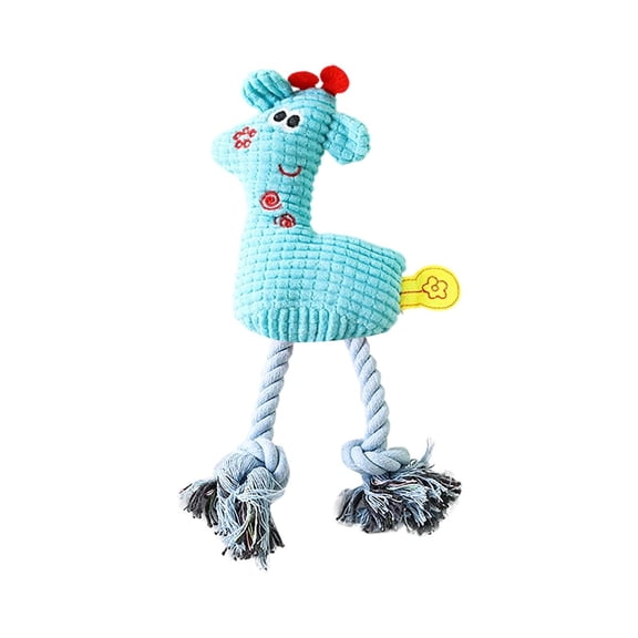 Squeaky Deer Shape Plush Toy for Dogs and Cats – Soft Material for Indoor and Outdoor Play – Blue