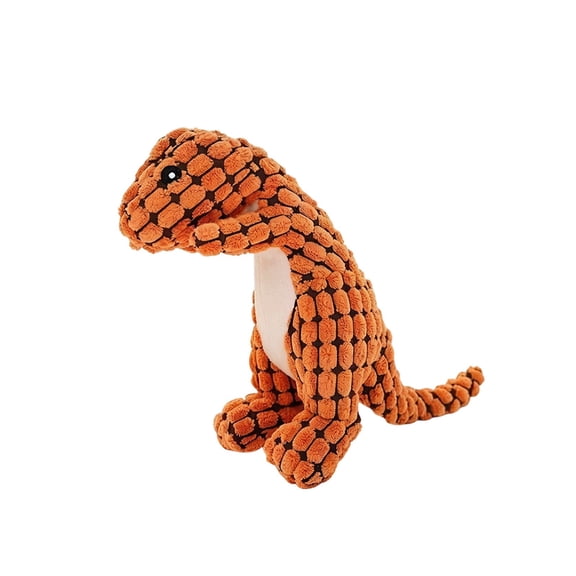 Squeaky Dinosaur Plush Dog Chew Toy Thick Textured Fabric Tough Stitched Interactive Puppy Teething Toy Bite Resistant Pet Play Accessory for Daily Training and Entertainment