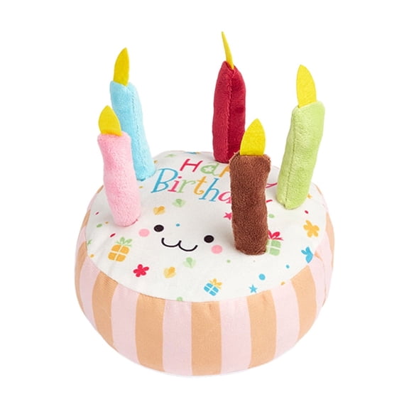 Squeaky Dog Birthday Cake Toy,Plush Celebration Playmate with Candles,Durable Chew & Cuddle for Small Dogs,As A Birthday Gift for Your Dog,Colorful Dog Toy