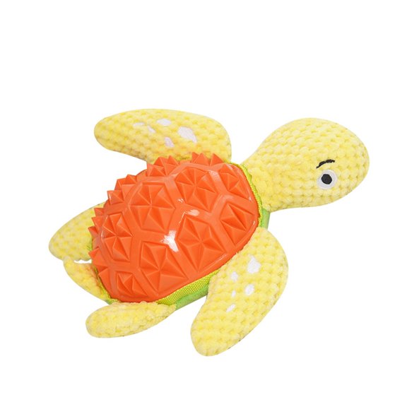 Squeaky Dog Chew Toy Turtles With Textured Design For Pet Dog Teething Chewing