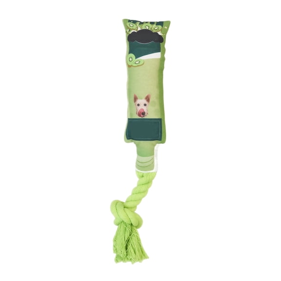 Squeaky Dog Chew Toys for Aggressive Chewers, Rope Knot Toy with Kiwi Scent for Teething, Durable Puppy Interactive Toy for Small Medium DogsGreen