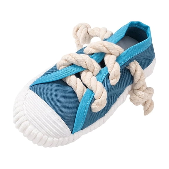 Squeaky Dog Chewing Slipper Toy Cotton Rope Teeth Pull Rope Toy for Indoor Boredom Breeds Mental