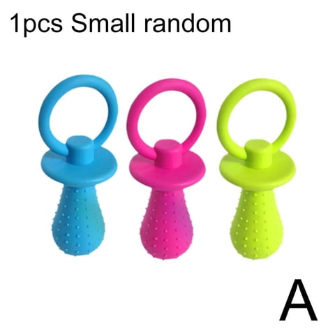 Pacifier Dog Toy, Squeaky Dog Chew Toy with Sound for Puppy Teething, TPR Pet Training Toy for Fetch Biting and Interactive Play