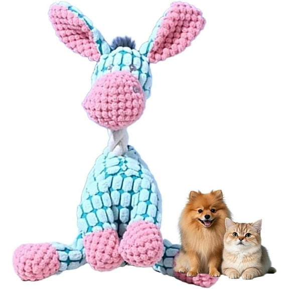 Squeaky Dog Plush Toy, Dogs Chew Toy, Tough Crinkle Stuffed Animal Squeaky Interactive Toys to Keep Them Busy, Funny Puppy Teething Crinkle Pet Toys for Small Medium Dogs