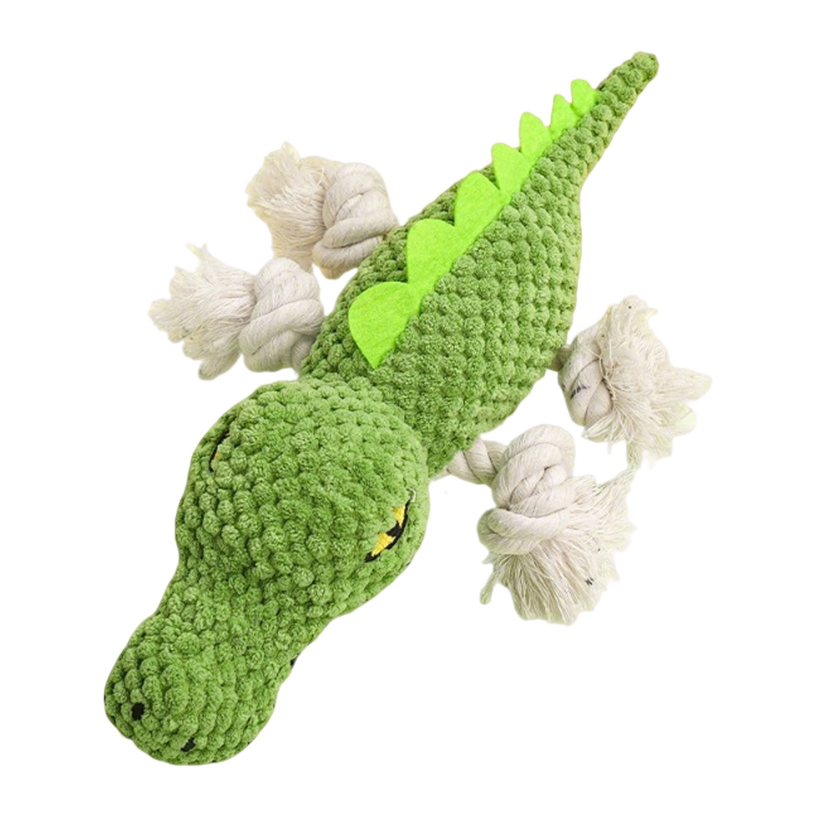 Squeaky Dog Toy Crocodile-Shaped Chew Toy with Rope Legs Plush Teething Toy Interactive Tug of War Toy for Small to Medium Dog Puppy