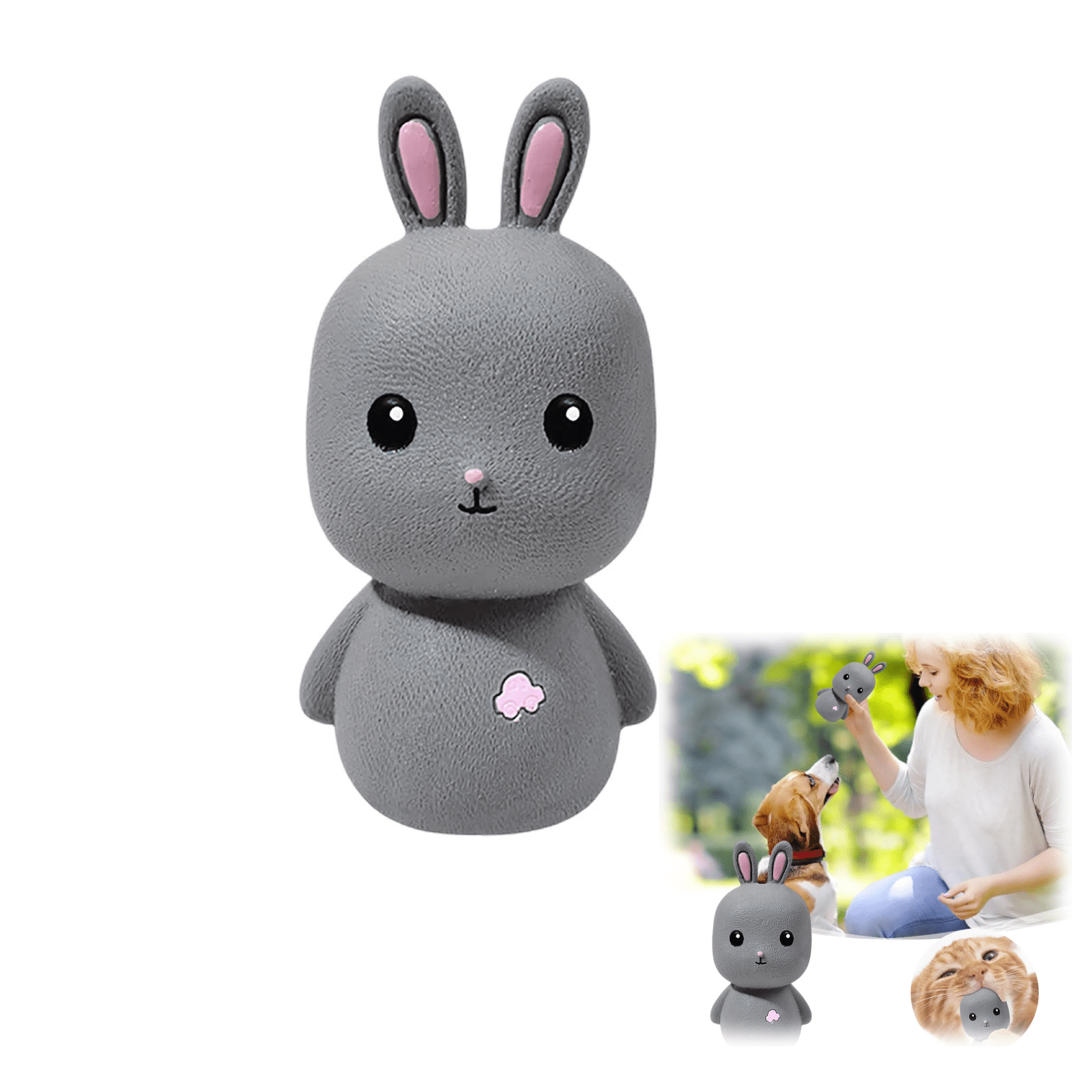 Squeaky Dog Toy-Interactive Pet Chewing rabbit Shape Design Best Chew ...