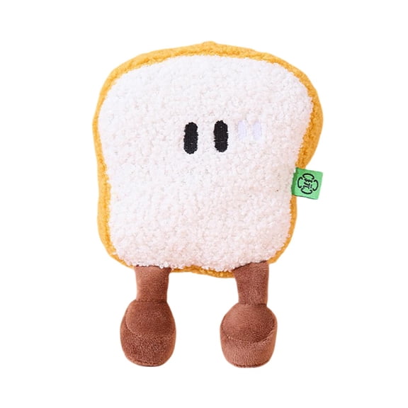 Squeaky Dog Toy With Crinkle Sound Breakfast Bread Design Chew Interactive Toy For Dogs And Cats Soft Fabric For Boredom And Daily Play