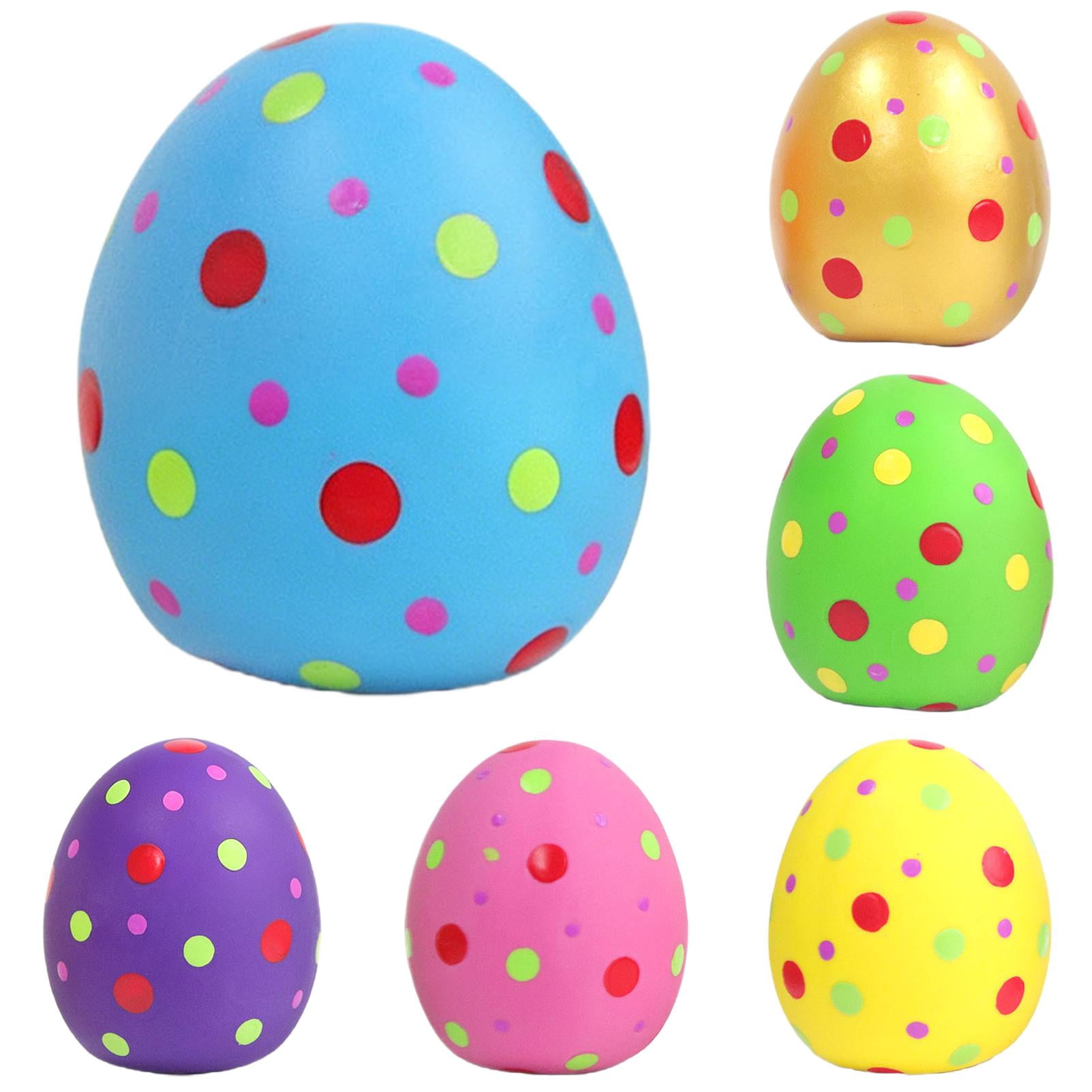 Squeaky Dog Toys 6 Pack, 2.4" Soft Bouncing Dog Balls Squeakey Toys, Interactive Egg Shape Dog Toys Balls for Puppies Small Medium Breed