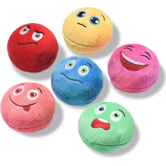 Squeaky Dog Toys, [6 Pack] Soft Stuffed Plush Balls with Squeakers, Interactive Fetch Play for Puppy Small Pets