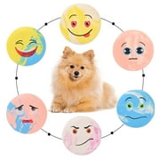 Squeaky Dog Toys , 6 pcs Funny Smile Emoji Doy Balls for Small Dogs, Soft Durable Non-Toxic Latex Chewable Toy Set, Pet Stress Relief Interactive Play