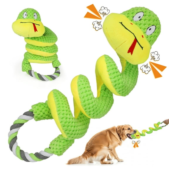 Squeaky Dog Toys for Large Dogs, Interactive Tug of War Puppy Toys with Pull Rope, Stuffed Pet Dog Toys with Soft Fabric Suitable for Small, Medium and Big Dogs