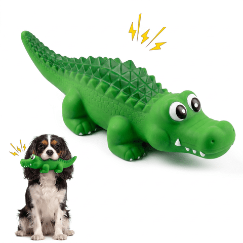 Squeaky Dog Toys for Aggressive Chewers,Dog Chew Toys for Medium & Large Breeds,Tough Natural Rubber Toys to Keep Them Busy,Teeth Cleaning