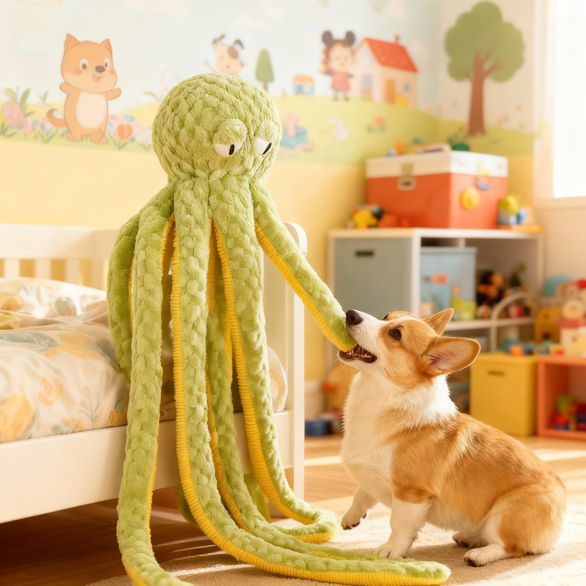 Squeaky Dog Toys Octopus -Plush Stuffed Dog Chew Interactive Toys 39.4 inch