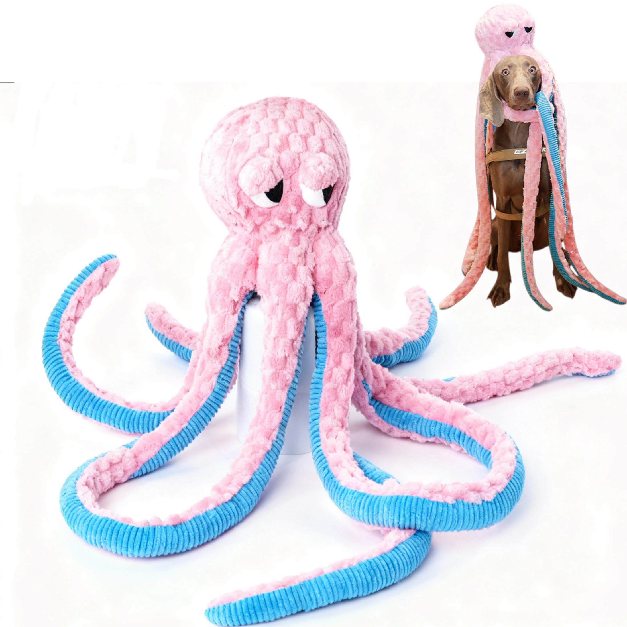 Squeaky Dog Toys Octopus -Plush Stuffed Dog Chew Interactive Toys 39.4 inch