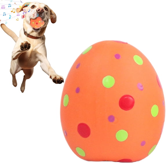 Squeaky Dog Toys for Puppies Small Medium Dogs | 2.4" Soft Bouncing Interactive Egg Shape Dog Ball Toys