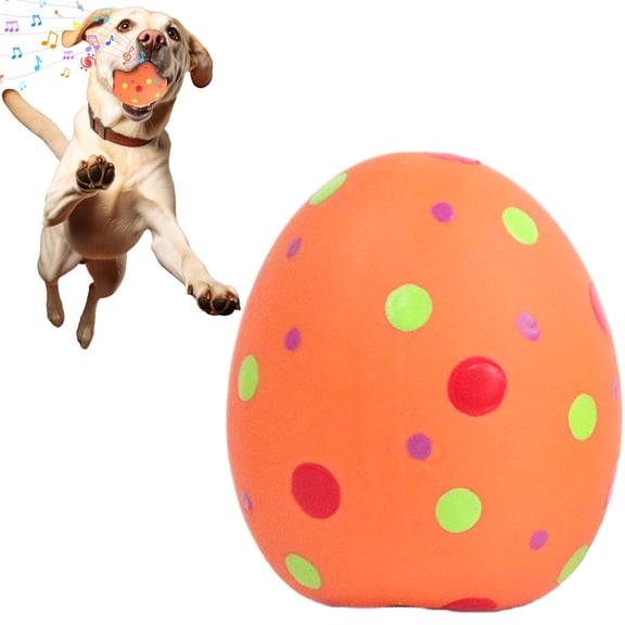 Squeaky Dog Toys for Puppies Small Medium Dogs | 2.4" Soft Bouncing Interactive Egg Shape Dog Ball Toys