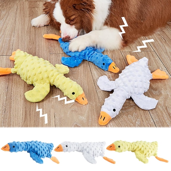 Squeaky Dog Toys for Small Medium and Large Breeds, Cute Goose Crinkle Dog Toy, Plush Dog Chew Toys for Teething
