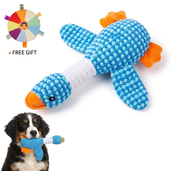 Squeaky Duck Dog Toy for Aggressive Chewers, Durable Plush Dog Toy with Built-in Squeaker, Interactive Chew Toy for Medium Large Dogs, Soft Puppy Toy for Fetch and Play