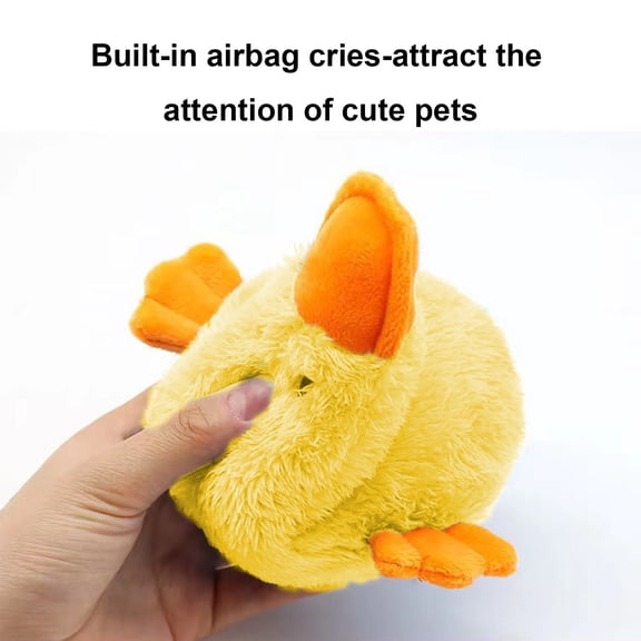 Squeaky Duck Plush Soft Cotton Stuffed Animal for Puppy Kittens with Sound Indoor Play Cute Comfortable Pet Friend Machine Washable Safe Non Toxic