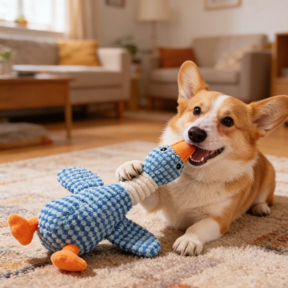 Squeaky Ducks Dog Toy Soft Plush Interactive Pet Toy With Squeaker Durable Chew Toy For Small Medium Large Dogs Puppy Teething Training Entertainment