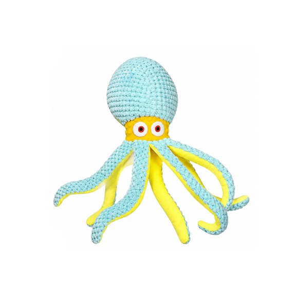 Squeaky Octopus Plush Toy for Dogs with Interactive Sound Making Features, Soft Stuffed Pet Chew Plaything, Indoor Fetch and Tug Activity Blue