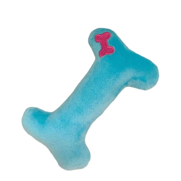 Squeaky Plush Bone Dog Toy – Soft Stuffed Interactive Pet Toy for Fetch Play,Durable Chew Toy for Small to Medium Dogs,Fun Gift Blue