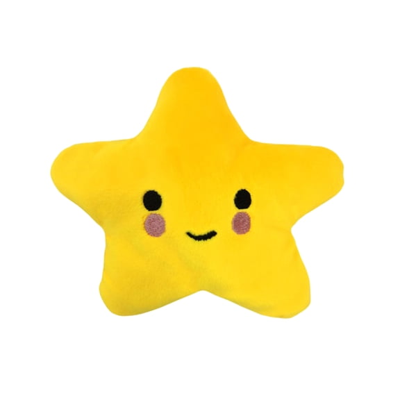 Squeaky Plush Pet Toy Five-Pointed Star Shape Interactive Chew Toy for Stress Relief and Boredom Durable Soft Material for Small to Medium Dogs and Cats Yellow Color - Yellow