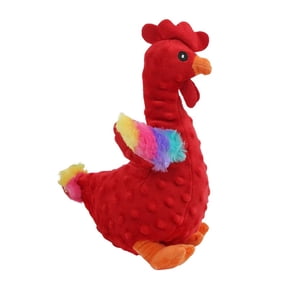 Squeaky Rooster Plush Dog Toy, Interactive Chew Toy for Dogs & Cats, Teeth Cleaning Boredom Buster Puppy Toy with Squeaker, Durable Stuffed Animal for Small/Large Dogs, Kittens (Colour as Pictured)