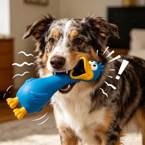 Squeaky Rubber Chicken Dog Toy, Durable Chewable Pet Squeak Toy for Small, Medium & Large Dogs