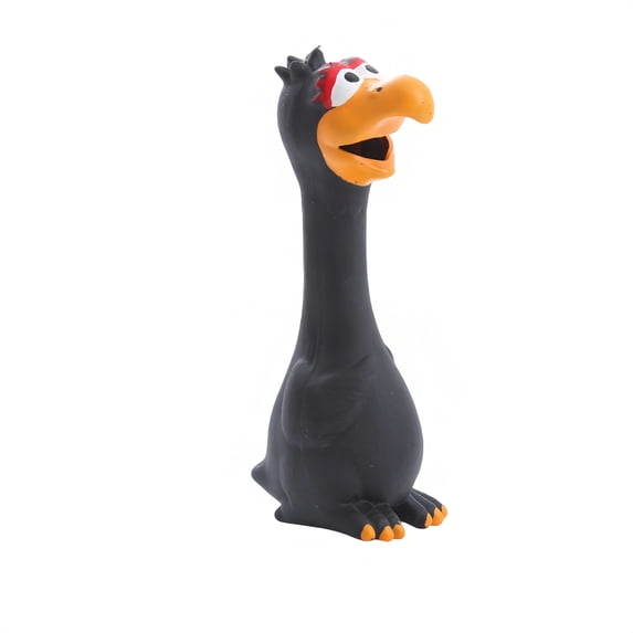Squeaky Rubber Chicken Dog Toys Interactive Squeeze Chew Plaything for Fetch Game and Separation Anxiety Relief 7 Inch Black