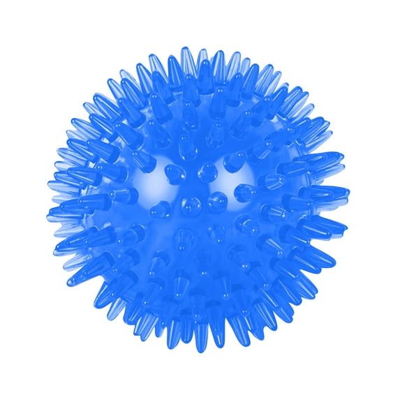 Squeaky Spike Dog Toy Ball, High Elastic Bite-Resistant Pet Toy, Floating Waterproof Teeth Cleaning Play Ball for Dogs, 2.6 Inch Blue