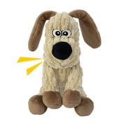 Squeaky & Plush Dog Toy for Chew-Resistant, Stuffed Animal Interactive Dog Toys, Keep Your Puppy Busy, Beige Dog Large