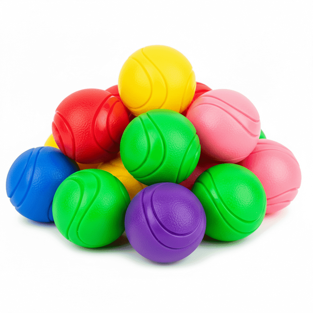 Petite Paws Squeaky SuperFetch Dog Balls for Small Dogs — 1.5-Inch, 12-Pack — Interactive Rubber Fetch Toy