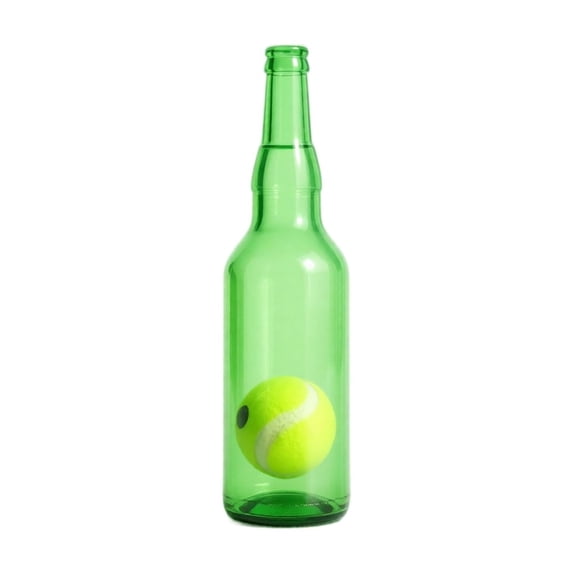 Squeaky Tennis Ball Bottle Dog Toy, Interactive Chew Fetch Toy for Play, Fun Durable Pet Toy for Small Dogs(9.65*2.95in,Green)