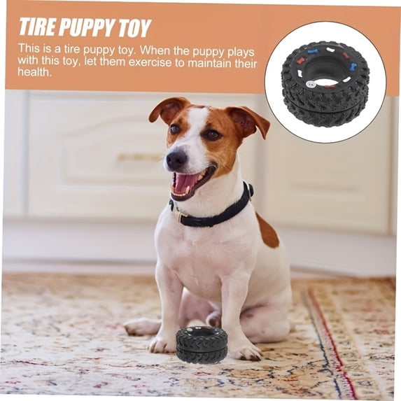 Squeaky Tire Dog Toy Simulation Design Interactive Squeaker for Heavy Duty Chewing Long-Lasting Durable Materials for Outdoor Garden Play and Indoor Family Training Toy Use