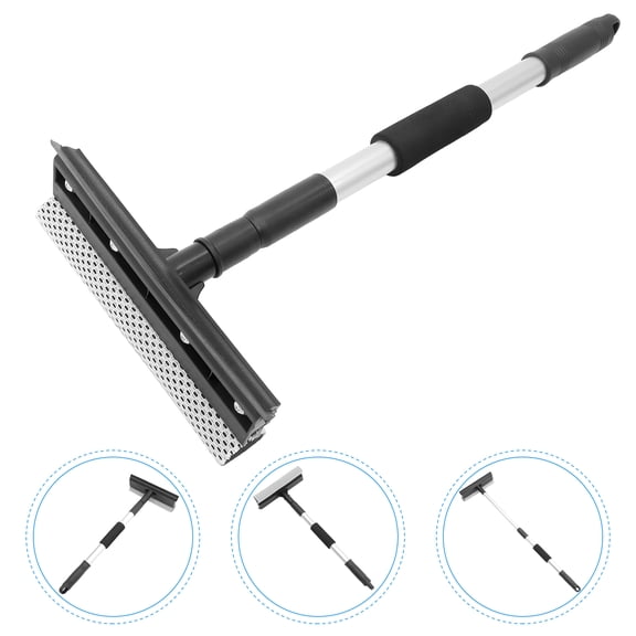 UEETEK Dual Sided Window Squeegee with Extendable Stainless Steel Handle for Automotive and Home Use