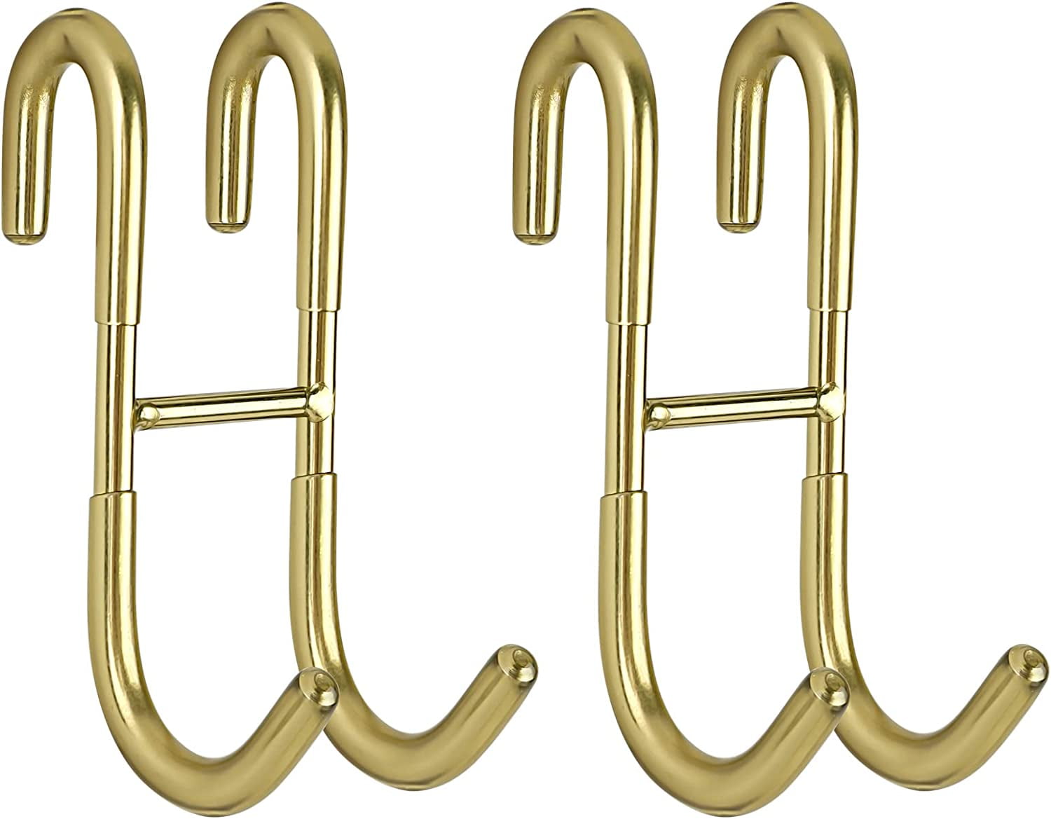Gold Stainless Steel Frameless Shower Door Hooks (2-Pack)